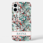 Cherry Blossoms Sakura Print Monogrammed Case-Mate iPhoneケース (裏面)