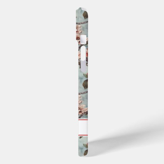 Cherry Blossoms Teal Sakura Print Monogrammed Case-Mate iPhoneケース (裏面 / 左)