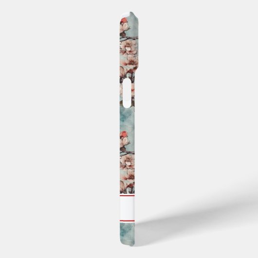 Cherry Blossoms Teal Sakura Print Monogrammed Case-Mate iPhoneケース (裏面 / 右)