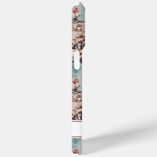 Cherry Blossoms Teal Sakura Print Monogrammed Case-Mate iPhoneケース (裏面 / 右)