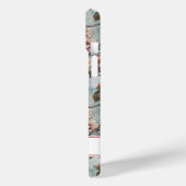 Cherry Blossoms Teal Sakura Print Monogrammed Case-Mate iPhoneケース (裏面 / 左)