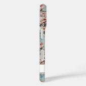 Cherry Blossoms Teal Sakura Print Monogrammed Case-Mate iPhoneケース (裏面 / 右)