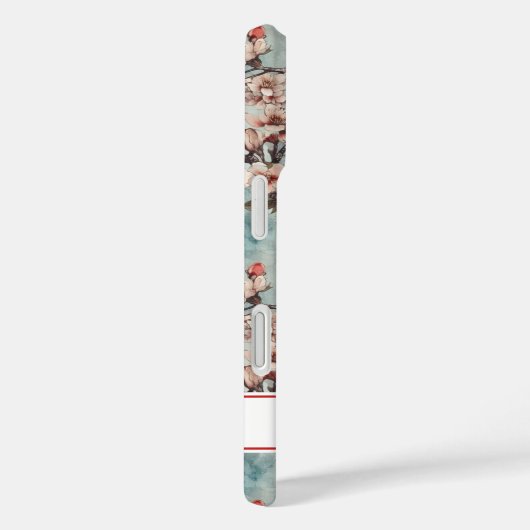 Cherry Blossoms Teal Sakura Print Monogrammed Case-Mate iPhoneケース (裏面 / 右)