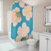Cherry Blossoms Vintage Japanese Floral Print シャワーカーテン (インサイチュ)