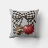 Cherry Bomb Camo & Plaid Faux-Embroidery クッション (裏面)
