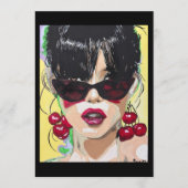 ‘Cherry Bombshell’ Painting on a Small-Scale Print 招待状 (正面)