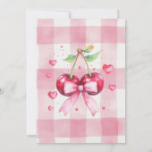 Cherry Bow Birthday Cherry On Top 招待状 (裏面)