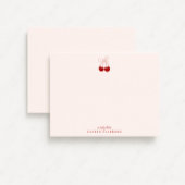 Cherry Bow Note Valentines Card 招待状