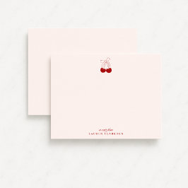 Cherry Bow Note Valentines Card 招待状