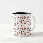 Cherry & Bow Pattern Coffee Mug ツートーンマグカップ (正面右)
