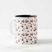 Cherry & Bow Pattern Coffee Mug  ツートーンマグカップ (正面左)
