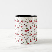 Cherry & Bow Pattern Coffee Mug ツートーンマグカップ (中央)