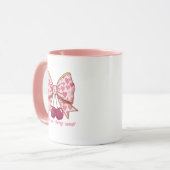 Cherry Bow Valentine’s Day Mug – Cute Kawaii Love  マグカップ (正面左)