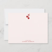 Cherry Bow Valentine’s Day Note Card 招待状 (正面)