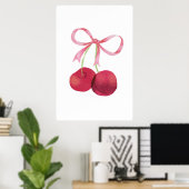 Cherry & Bow Wall Art – 24x36 Poster, Nursery  ポスター (ホームオフィス)