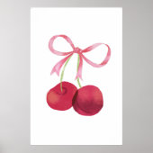 Cherry & Bow Wall Art – 24x36 Poster, Nursery  ポスター (正面)