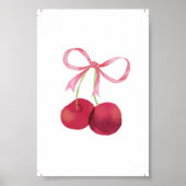 Cherry & Bow Wall Art – 4x6 Poster ポスター (正面)