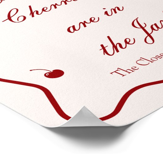 Cherry Bridal Shower Guess How Many Cherries ポスター (角)