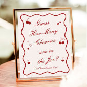 Cherry Bridal Shower Guess How Many Cherries ポスター