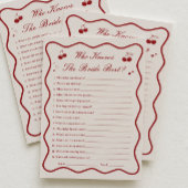 Cherry Bridal Shower Who Knows Bride Best Card 招待状