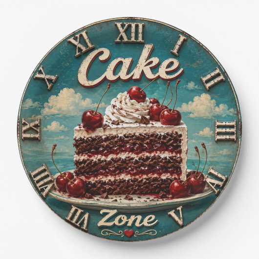 Cherry Cake Baking Gift Dessert Kitchen Decor ペーパープレート (正面)