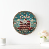 Cherry Cake Baking Gift Dessert Kitchen Decor ラージ壁時計 (ホーム)