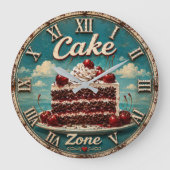 Cherry Cake Baking Gift Dessert Kitchen Decor ラージ壁時計 (正面)