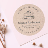 Cherry Cake Packaging Kraft Bakery Product ラウンドシール