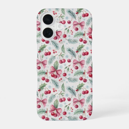 Cherry Christmas iPhone 16ケース (裏面)