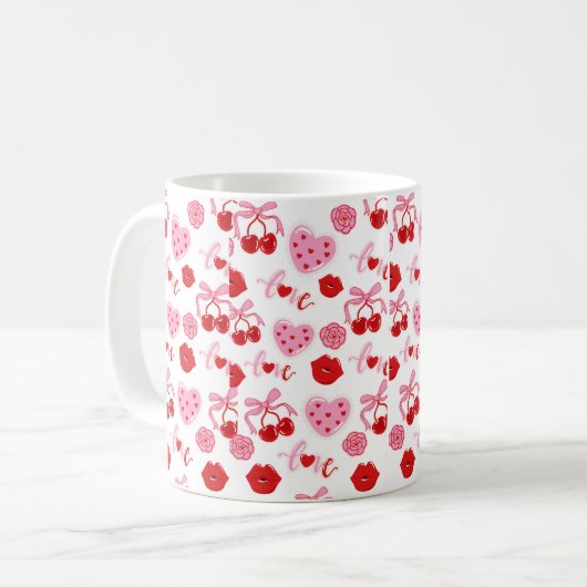 Cherry Clube Mug– Cute Aesthetic MUG コーヒーマグカップ (正面左)