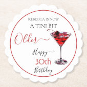 Cherry cocktail A tini bit Older Birthday ペーパーコースター (正面)