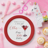 Cherry cocktail A tini bit Older Birthday ペーパープレート (パーティー)