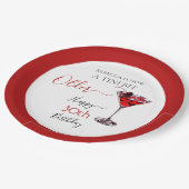 Cherry cocktail A tini bit Older Birthday ペーパープレート (アングル)