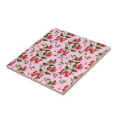 Cherry coquette floral Pattern Ceramic T タイル (側面)