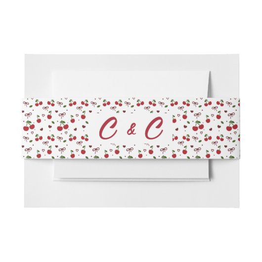 Cherry Couple Pink & Red Wedding 招待状ベリーバンド (正面例)