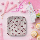 Cherry Crochet  Pastel Pink  ペーパープレート (パーティー)