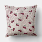Cherry Crochet Throw Pillow Cover – Pastel Pink  クッション (裏面)