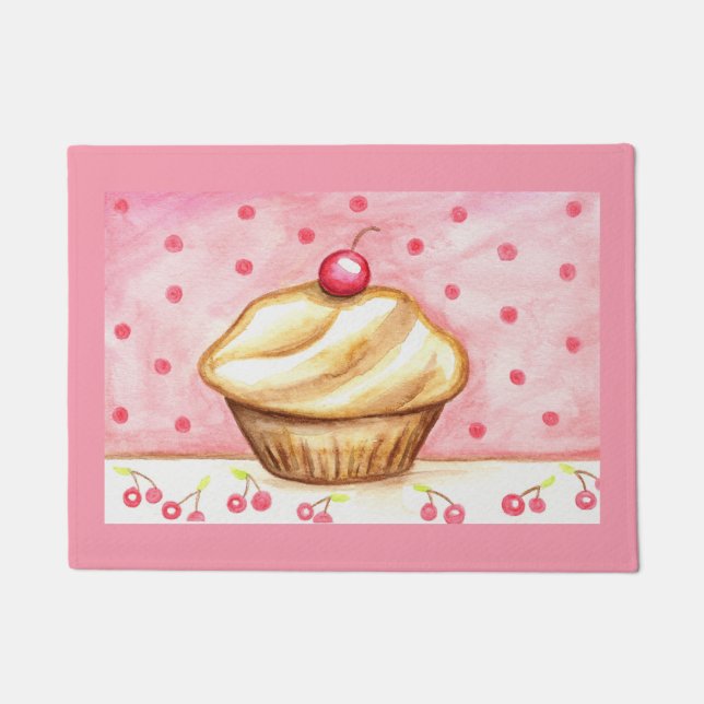Cherry Cupcake Doormat  ドアマット (正面)
