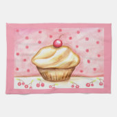 Cherry Cupcake Kitchen Towel  キッチンタオル (横)