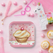 Cherry Cupcake Paper Plates  ペーパープレート (パーティー)