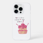 Cherry Cupcake Valentine – Hand-Drawn Dessert iPhoneケース (裏面)
