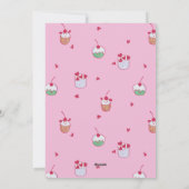 Cherry Cupcakes & Love Hearts – Valentine Dessert シーズンカード (裏面)