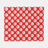 Cherry Dot Pattern – Retro Fruit Gift & Decor フリースブランケット (正面(横))