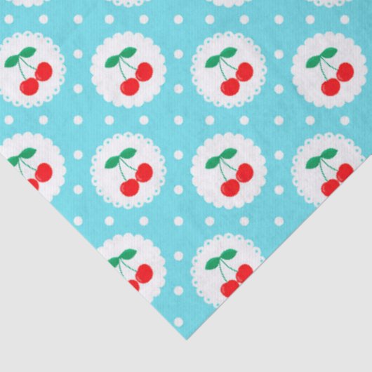 Cherry Dot Pattern – Retro Fruit Gift & Decor 薄葉紙 (詳細)