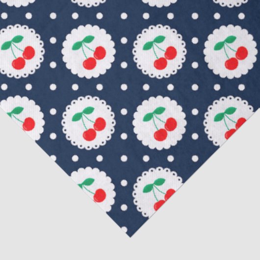 Cherry Dot Pattern – Retro Fruit Gift & Decor 薄葉紙 (詳細)
