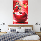 Cherry Fashion Illustration Wall Art Print キャンバスプリント (インサイチュ (寝室))