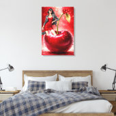 Cherry Fashion Illustration Wall Art Print キャンバスプリント (インサイチュ (寝室))