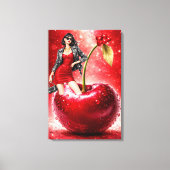 Cherry Fashion Illustration Wall Art Print キャンバスプリント (正面)