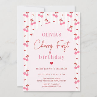 Cherry First Birthday 招待状