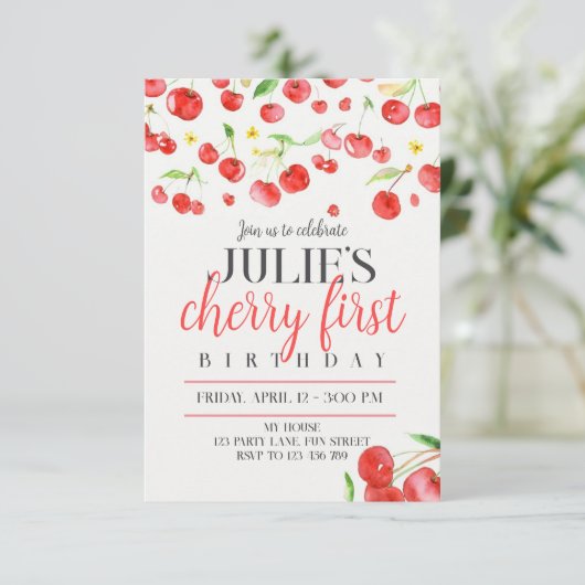 Cherry first birthday 案内状 (スタンド正面)
